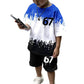 👕 50% RABATT 🎮 | Pojkars 2-delat Set – 3D-tryckt T-shirt & Shorts