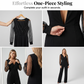 Elegant V-ringad Jumpsuit med Vida Ben för Dam