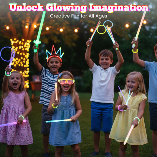 Långvariga glowsticks i blandade färger – 100-pack