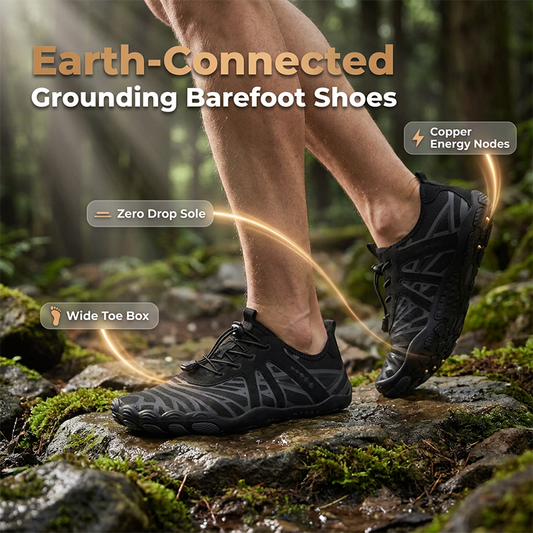 🌍👣 Jordade Barfotaskor med Koppartråd – Naturlig Komfort, Fri Rörelse & Lättare Steg Varje Dag