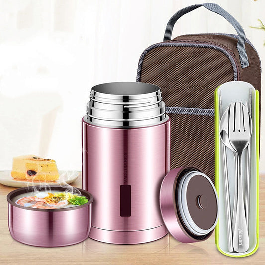 🍲 50% RABATT NU!🔥 316 Rostfritt Stål Matbehållare – Vakuumisolerad & Läckagesäker – Termisk Matlagning Essential 🥄