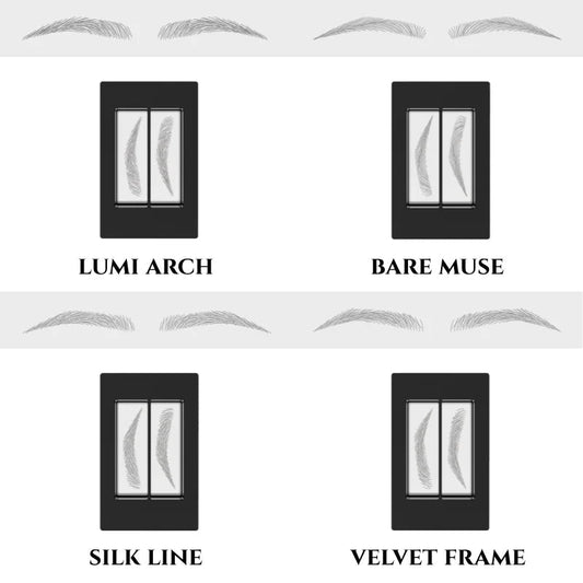 Vattentätt stämpelset för ögonbryn med microblading-effekt