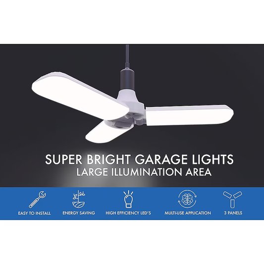 Hopfällbar LED-taklampa för garage