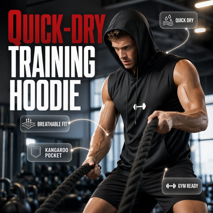 🏋️ 50% RABATT NU! Herr Athletic Ärmlös Huvtröja – andningsbar, muskelsnål & perfekt för gym, löpning & utomhusträning 💪🏃‍♂️