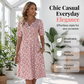 👗 50% RABATT NU! Women's Casual V‑Ring Printklänning med Fickor – blommigt mönster, mjukt tyg & praktiska sidofickor – perfekt för vardag och sommar 🌸☀️