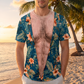 Rolig 3D-printad t-shirt med hårigt bröst för män