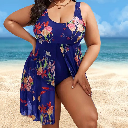 🏆🇸🇪 Populär bland svenska kunder👙 Blommig Baddräkt med Kjol – Elegant Komfort För Sommaren