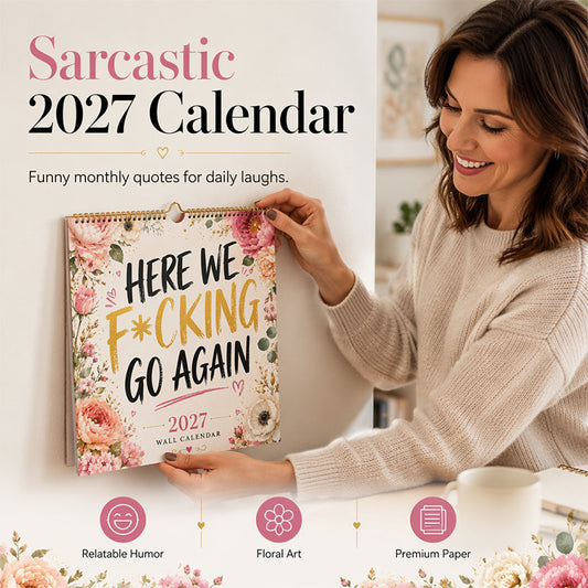 Rolig 2027 väggkalender kalender för kvinnor