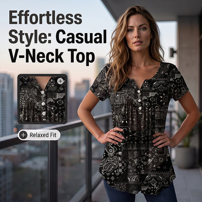 🔥🎁Nyhet 50 % RABATT🔥Casual-tröja med V-ringning för damer