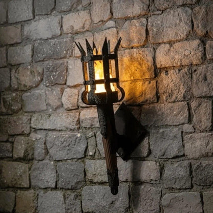 Medeltida fackla vägglampett vintage flameffekt vägglampa