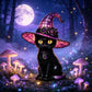 💥 50 % rabatt! 🔥Gotisk Halloween-häxa och kattbordslampa