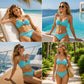 Tvådelat bandeau-bikiniset med flätade detaljer och hög midja – sexigt, figurformande, för sofistikerade damer, 3 färger, storlekar S–XL