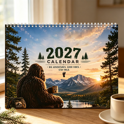 🌲Köp 2 få 1 gratis🔥 Rolig skogskalender 2027 för väggen – charmiga skogsdjursmotiv med stora skrivvänliga rutor för hem och kontor!