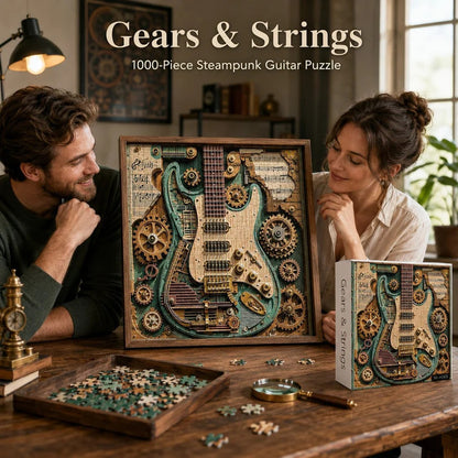 Kreativt Steampunk Gitarr 3D-pussel