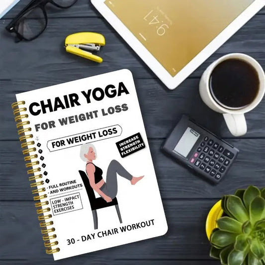 Köp 2 få 1 gratis-Spiralbok för stolsyoga och viktminskning