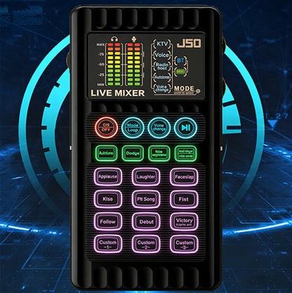 🎉Nyårspresent 50% RABATT!🎤Bärbart handhållet live-ljudkort (röstväxlare): Multifunktionella effekter + brusreducering – Streama överallt!