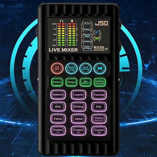 🎉Nyårspresent 50% RABATT!🎤Bärbart handhållet live-ljudkort (röstväxlare): Multifunktionella effekter + brusreducering – Streama överallt!