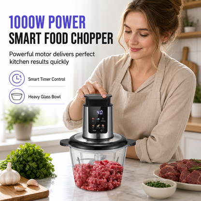 🥩 50 % RABATT NU! ⚙️ 3-i-1 elektrisk köttkvarn – 1000 W smart matberedare med digital timer & hastighetsreglering 🍳