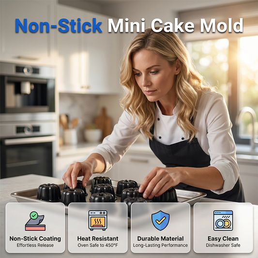 🍰 Köp 3 få 5 gratis🎃 Mini pumpakaksform i kolstål – non-stick, jämn värmefördelning & professionell design – perfekt för individuella desserter och familjebak ✨🧁