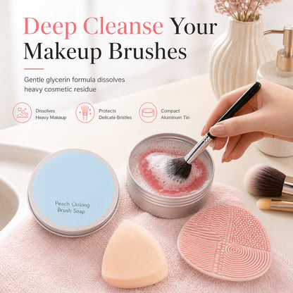 🎁Köp 2 få 1 gratis🔥Bärbar rengöringssåpa för sminkborstar och svampar – fast rengöringsmedel för puderpuffar och Beauty Blenders