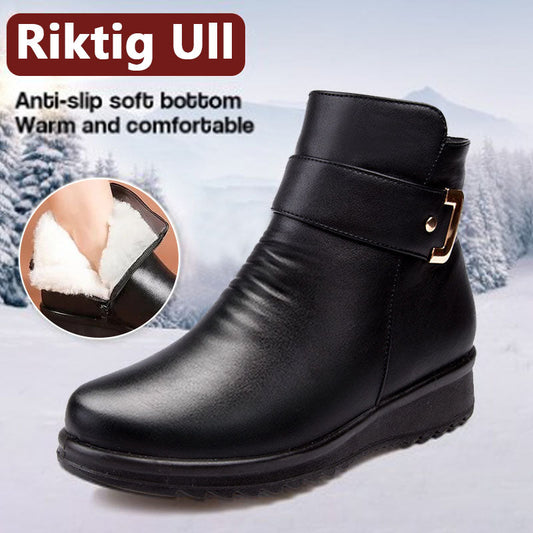 Genuine Leather Metal Buckle Velvet Boots49% rabatt