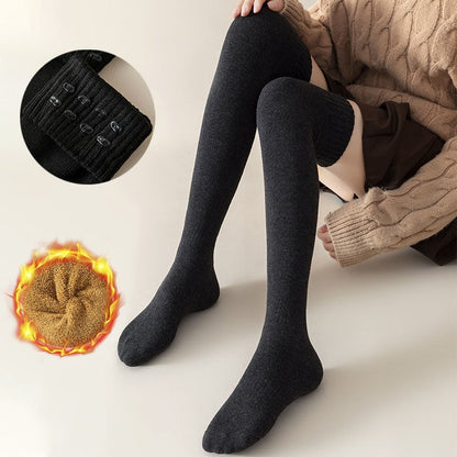 Köp mer och spara mer )Halkfri silikon över knä fleece strumpor