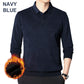 [Herrpresent] Plyschig varm falsk 2-delad stickad tröja för män